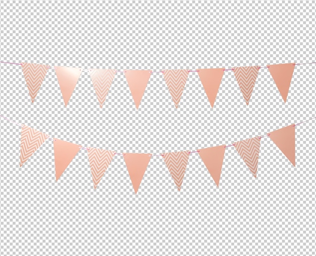 PSD set of paper party flags cutout psd file