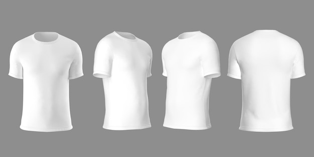 A set of white blank t shirts mockup