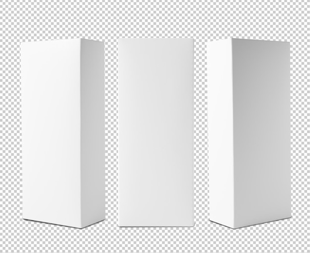 PSD set of white box mockup cutout psd file