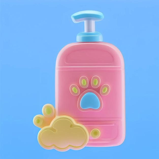 Shampoo and soap for pets 3D Free PSD