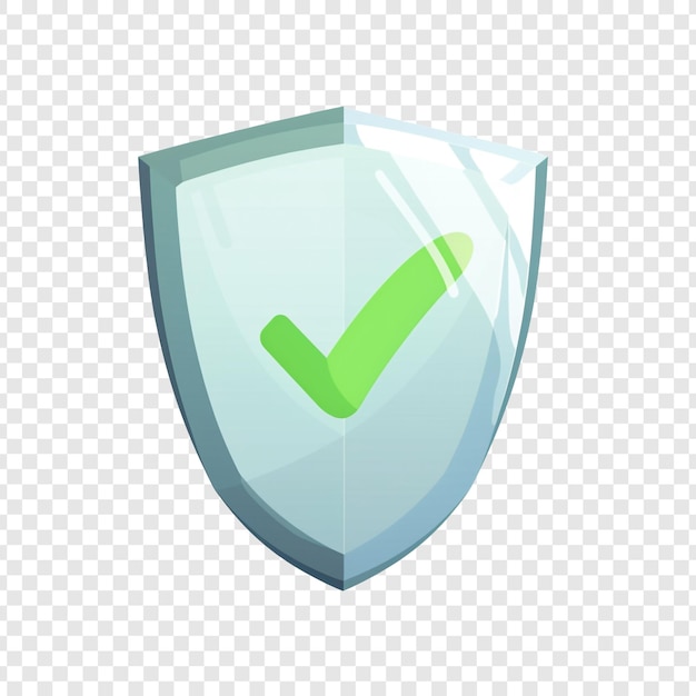 PSD shield with checkmark security and protection