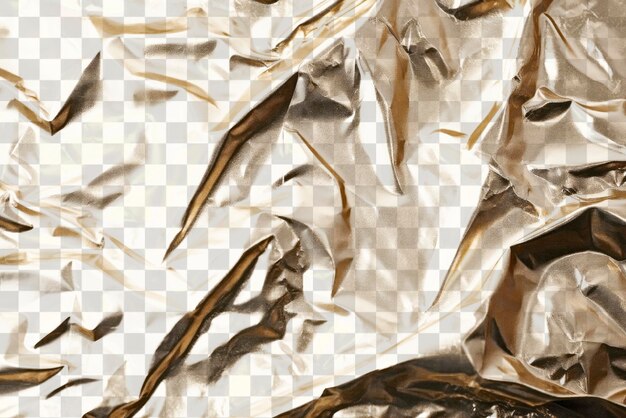 PSD shiny crumpled golden foil png texture overlay transparent background