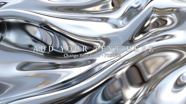 PSD shiny silver metal liquid chrome mirror water