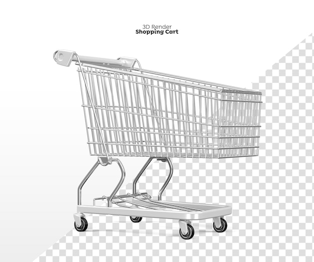 Shopping cart 3d render isolated