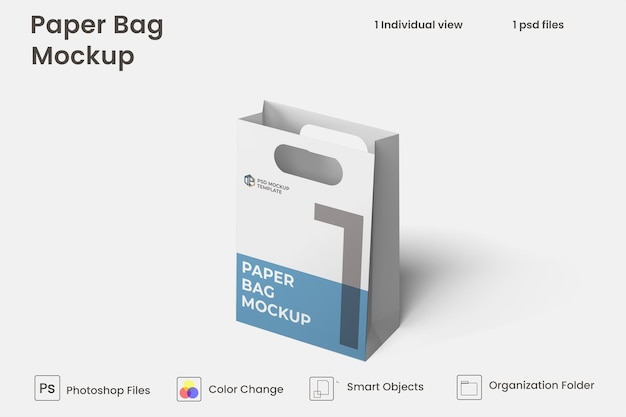 Shopping paper bag mockup Premium Psd