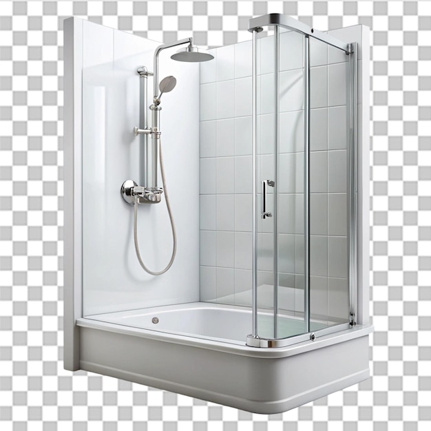 PSD shower bathroom tube isolated on transparent background