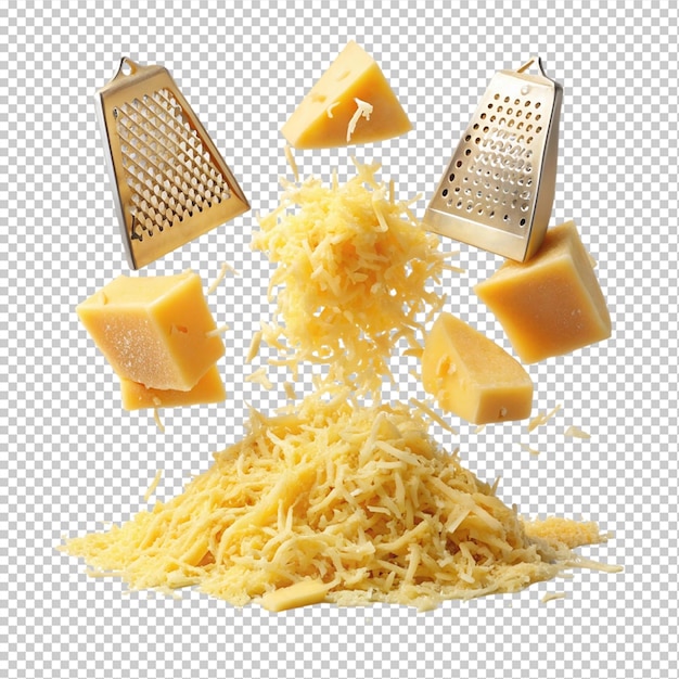 PSD shredded cheese on transparent background