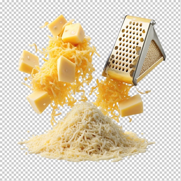 PSD shredded cheese on transparent background