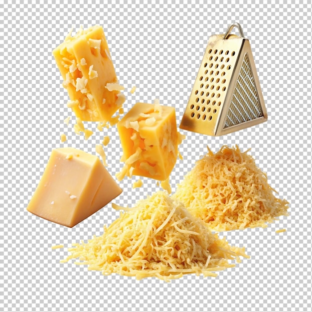 PSD shredded cheese on transparent background