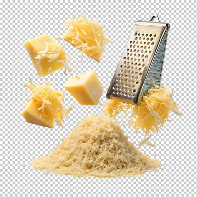 PSD shredded cheese on transparent background