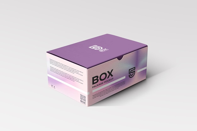 PSD side perspective rectangel box mockup template design psd