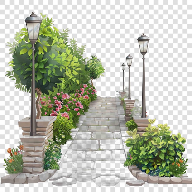 PSD sidewalks transparent background realistic element