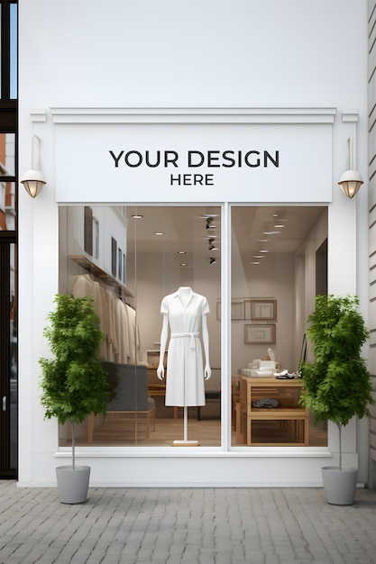 Signboard mockup fashion shop