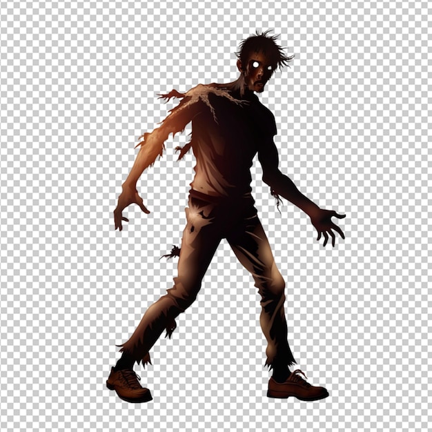 PSD silhouette zombie transparent background