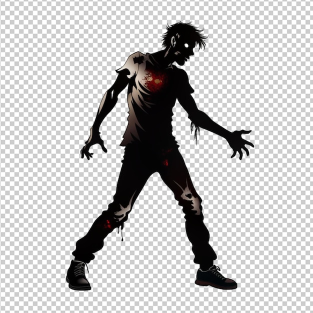 PSD silhouette zombie transparent background