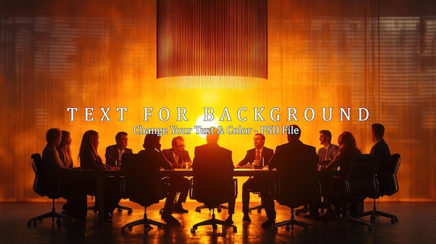 PSD silhouettes of businesspeople in a conference room