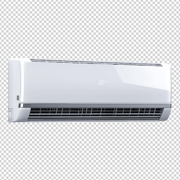 a silver air conditioner with the word quot on it