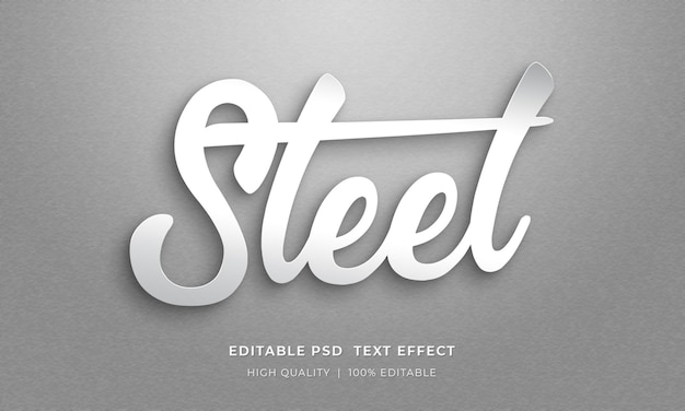 Silver Editable Text Style Effect Mockup Template