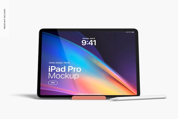 PSD silver ipad pro 2020 mockup front view