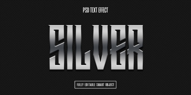 PSD silver text effect style