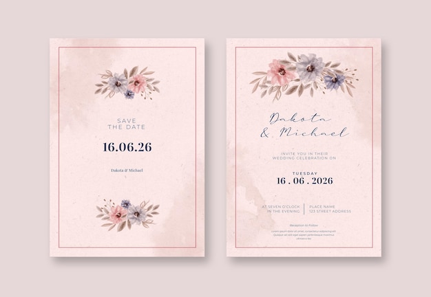 Simple and elegant wedding card template