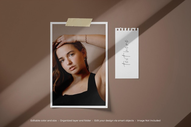 Simple Minimalist Moodboard Photo Polaroid Mockup  