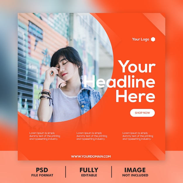 PSD simple modern instagram template