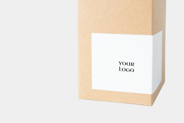 PSD simple packaging paper shipping box mockup