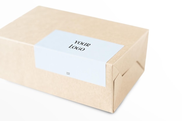 PSD simple packaging paper shipping box mockup