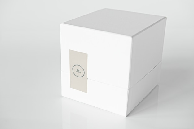 PSD simple white packaging box mockup