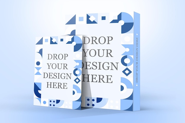 PSD simply box with flyer mockup