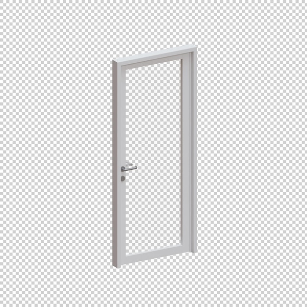 PSD single framed glass door 3d render ilustracja element 01