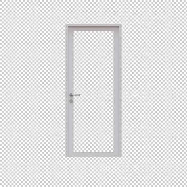 PSD single framed glass door 3d render ilustracja element 02