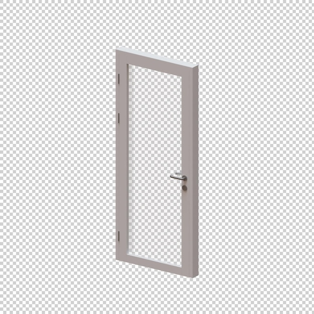 PSD single framed glass door 3d render ilustracja element 03