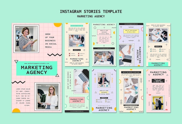 PSD sjabloon voor insta stories voor social media marketingbureau