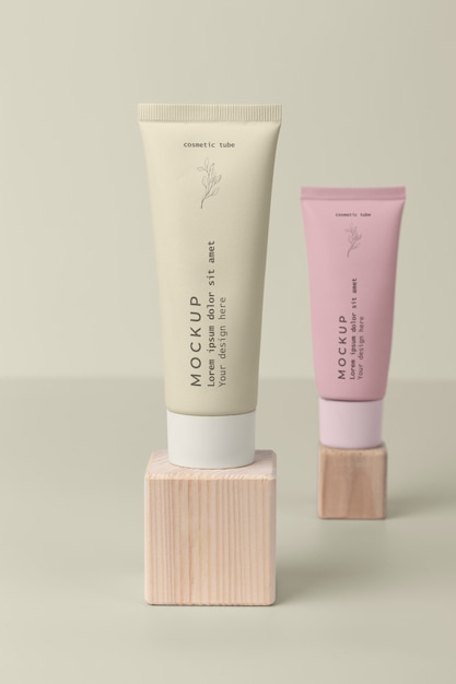 PSD skin care cosmetic tube mockup