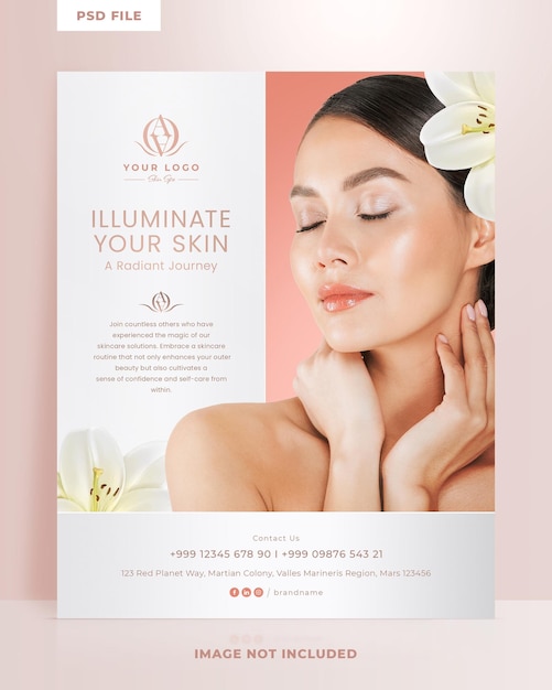 PSD skincare clinic social media poster templates