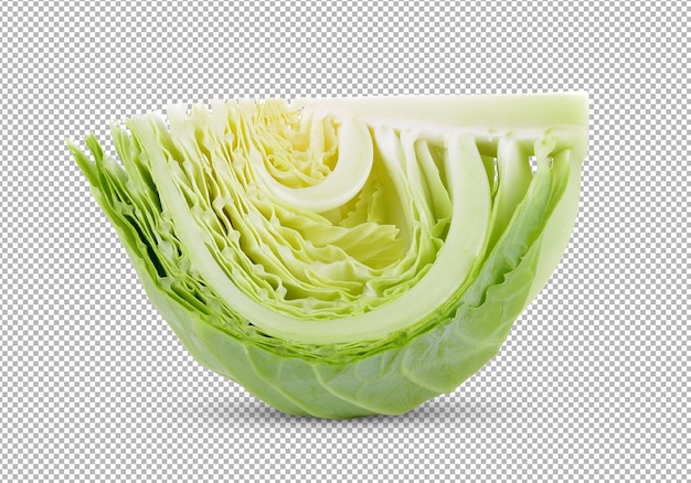 Slice cabbage on alpha layer background