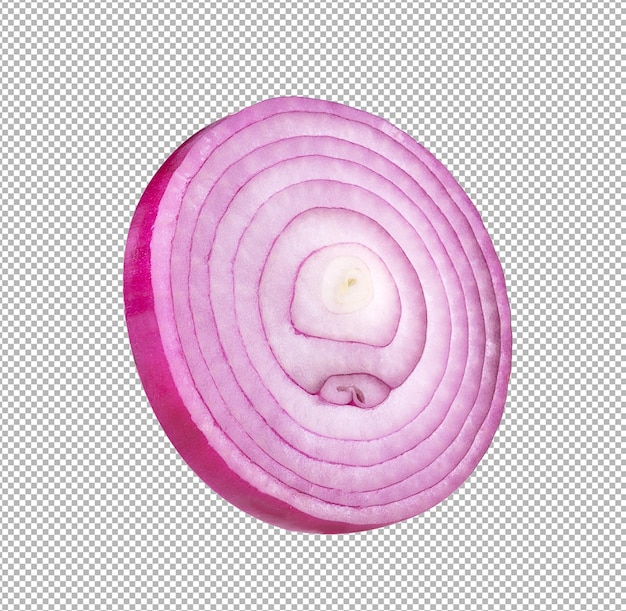 Slice onion on alpha layer background