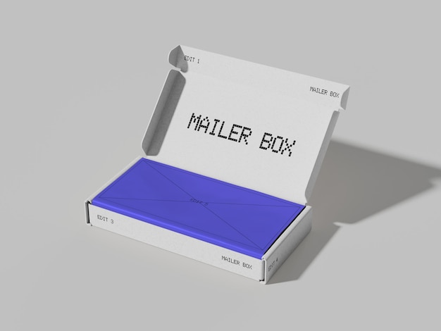 PSD slim mailer box mockup