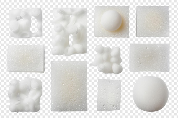 PSD small foam set isolated on transparent background