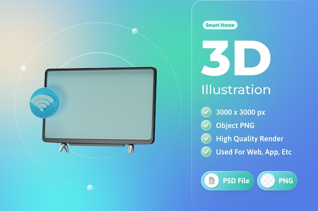 Smart Home TV 3d illustratie