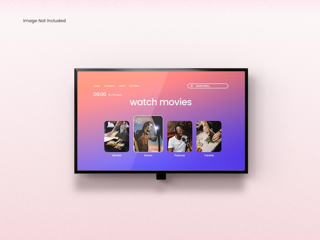 PSD smart tv display mockup