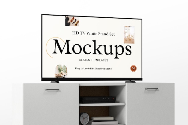 PSD smart tv mockup psd template editable background