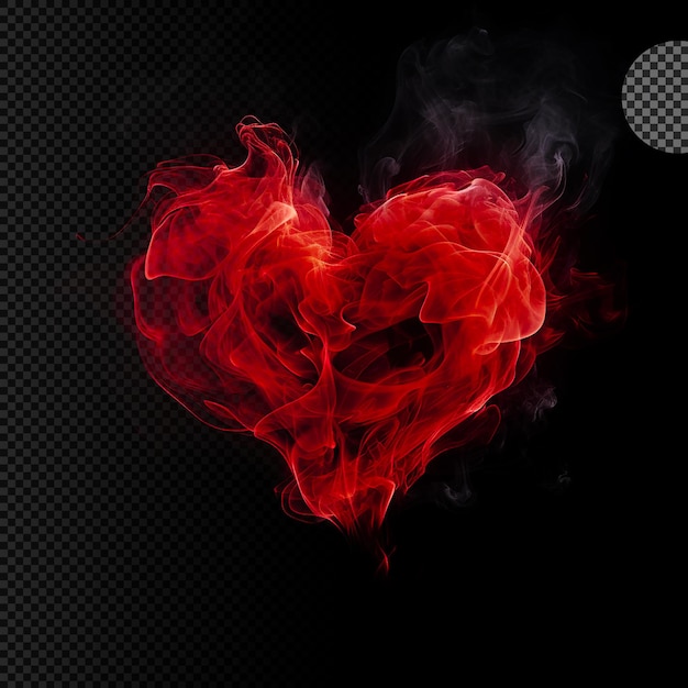 Smoke in heart shape on Transparent background