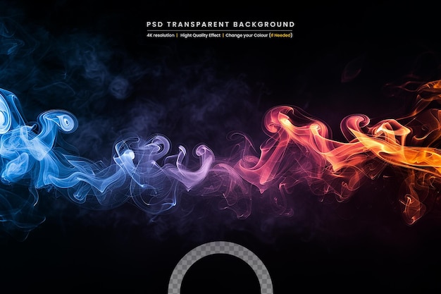 PSD smoky shapes on black background