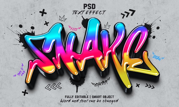 Snake text graffiti style editable text effect