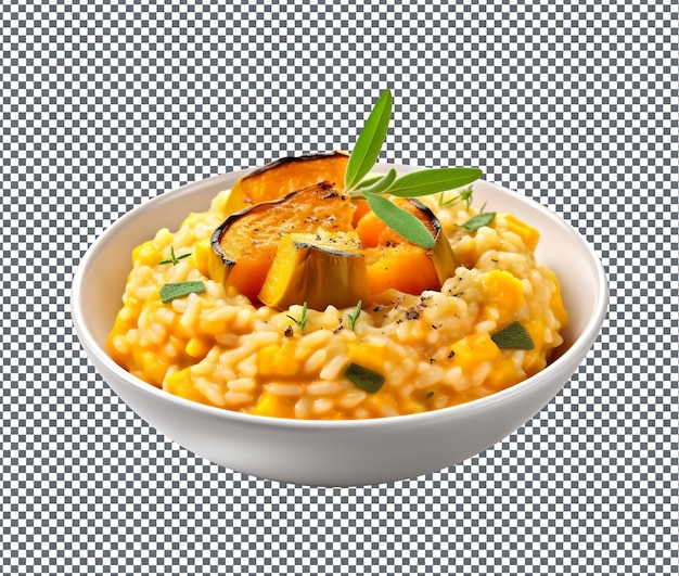 PSD so yummy squash risotto isolated on transparent background