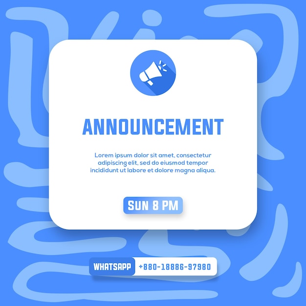 PSD social media announcement post instagram alert notification post