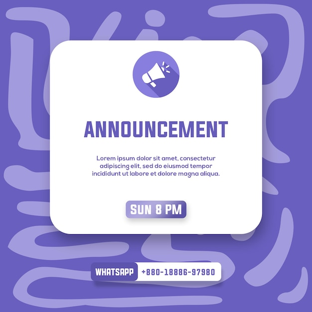 PSD social media announcement post instagram alert notification post